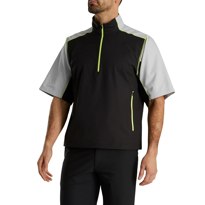 Custom OEM Men Clothing Polo Casual Plus Size Sweatshirt Splicing With Zipper Short Sleeves Men Golf Pullover
