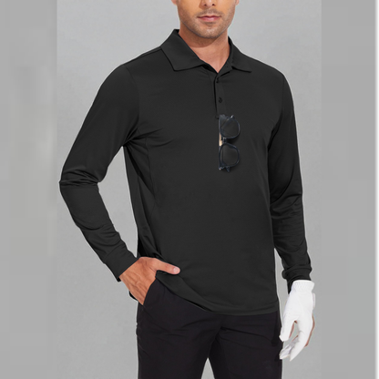 Custom Logo Polyester Spandex Athletic Casual Travel Performance Lightweight Quick Dry UPF 50 Long Sleeve Golf Polo Shirts