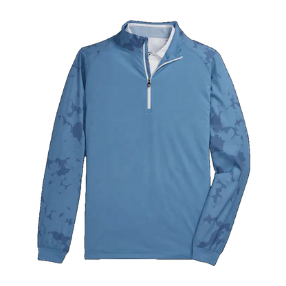 OEM Hot Selling Comfortable Blue Colors Custom Patterns 1/4 Zip Neck Sport Sweatshirts Golf Pullover
