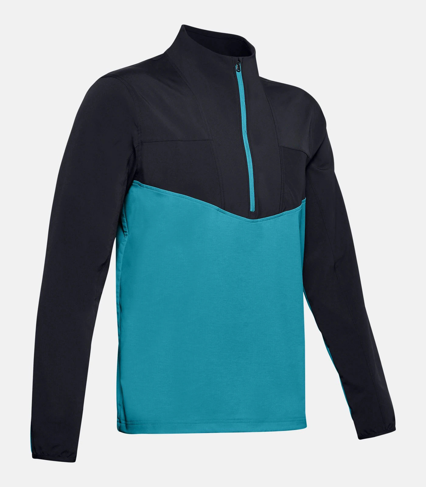 Men Contrast Color Design Windproof Patchwork Half Zip Collar Pullover Golf Sport Sweatshirt