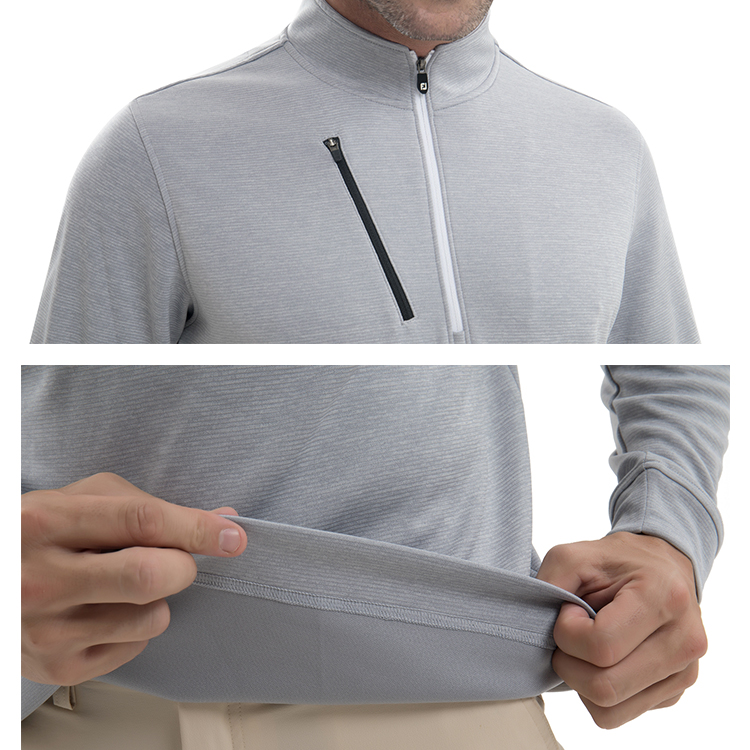 Custom Logo Athletic Men's Slim Fit Long Sleeve 1/4 Zip Golf Pullover Lightweight Quarter Zip Pullover Logo Solid Knitted