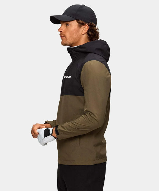 Bulk Custom Custom Logo Sport Golf Wear Windproof High Quality Luxury 1/4 Quarter Zip Collar Hoodie Pullover Sweatshirts for Men with Logo Embroidery - Manufacturer Qiandao