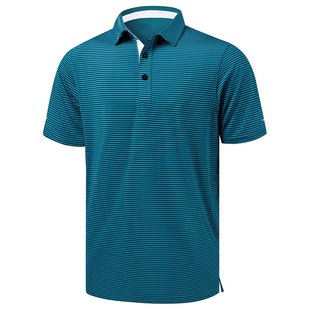 Men's Sporty Quick-Drying Golf for Polo Shirt Custom Logo Casual Stripe Print Spandex Digital for Casual Competitive Players