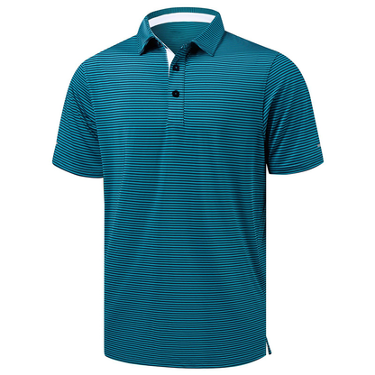 Men's Sporty Quick-Drying Golf for Polo Shirt Custom Logo Casual Stripe Print Spandex Digital for Casual Competitive Players