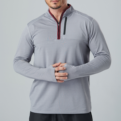 Custom Logo Men's Half Zip Sweatshirt Designed Quick-Drying Outdoor Sports Pullover 320 Gsm for Autumn