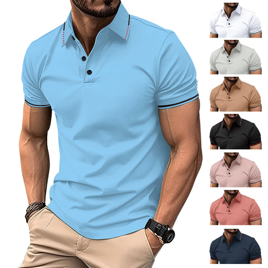 Custom Logo 100% Polyester Plain Solid Quick Dry Short Sleeve Polo Shirts Contrasting Jersey Fabric Dyed With Unique Features