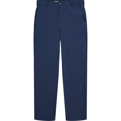 Men's casual golf swing pants, made of 94% polyester and 6% spandex, with a mid-rise waist, button and zipper closure, straight tube design, flat front, and offering OEM services