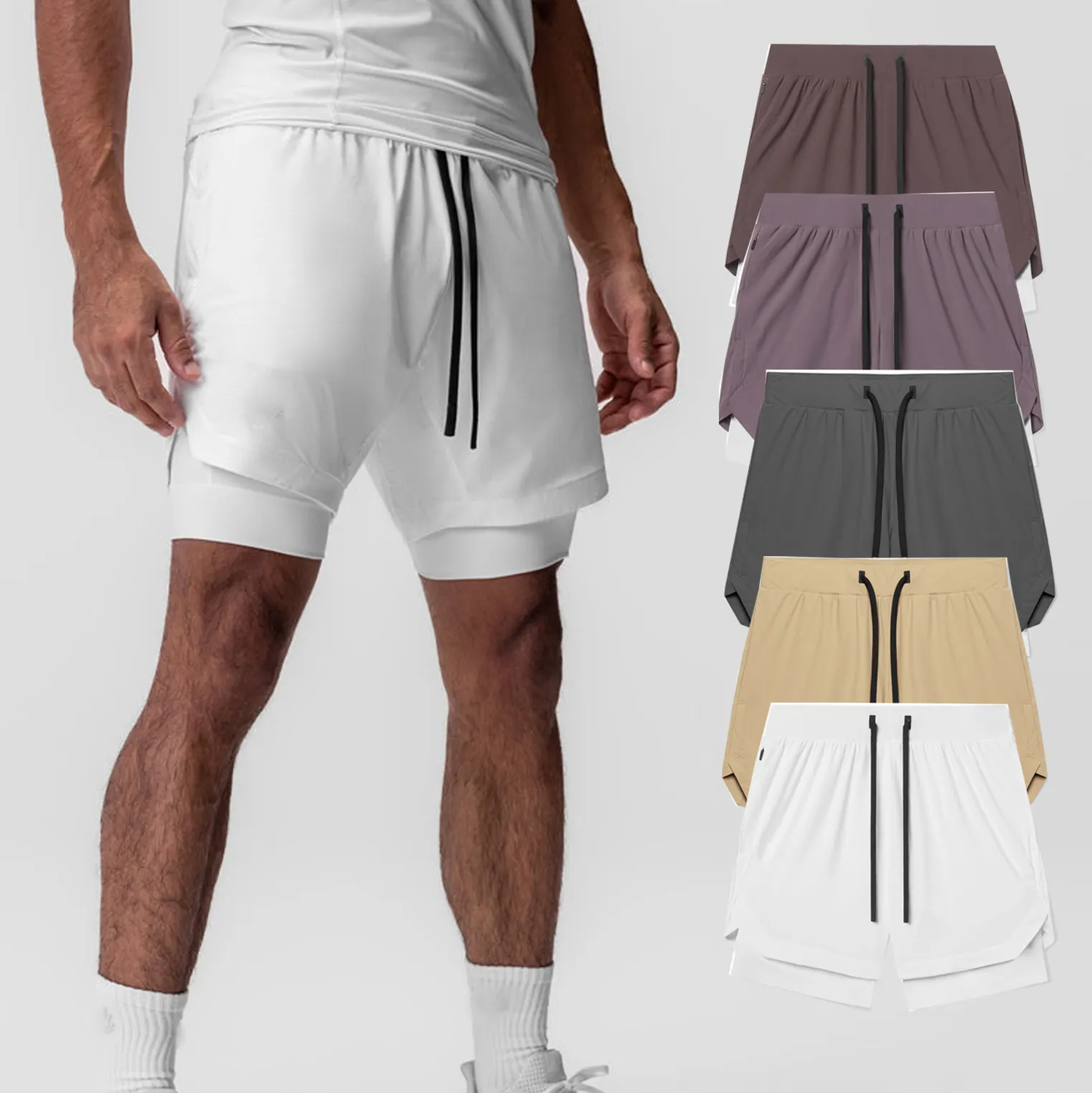 Customized high-quality logo new summer jogging pants for jogging, fitness and casual wear, with lining and side pockets, men's 5-inch shorts