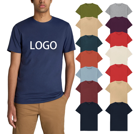 Supplier Customization Cotton 240g Heavy-duty Pure Cotton Short Sleeved T-shirt Men's Trendy Brand Solid Color Round Neck Top