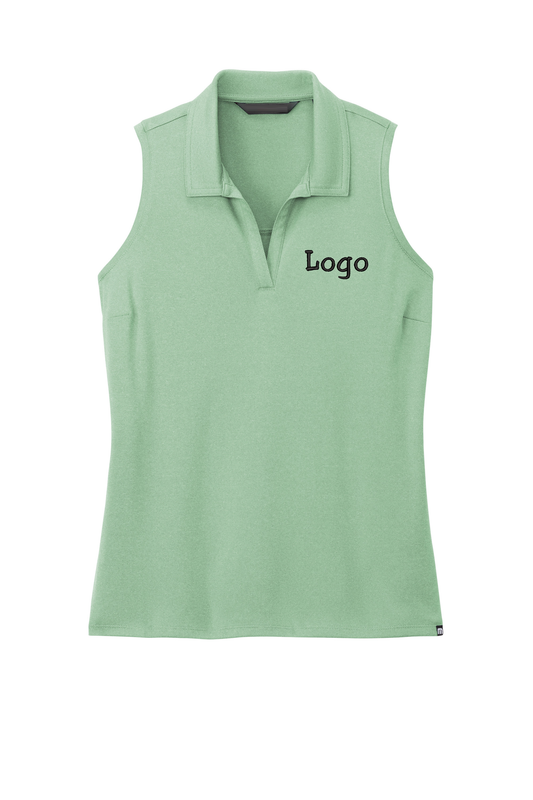 Custom logo Embroidered High Quality Stretch Elastic High Quality V-neck Womens Top Polyester Sleeveless Golf Polo Shirt