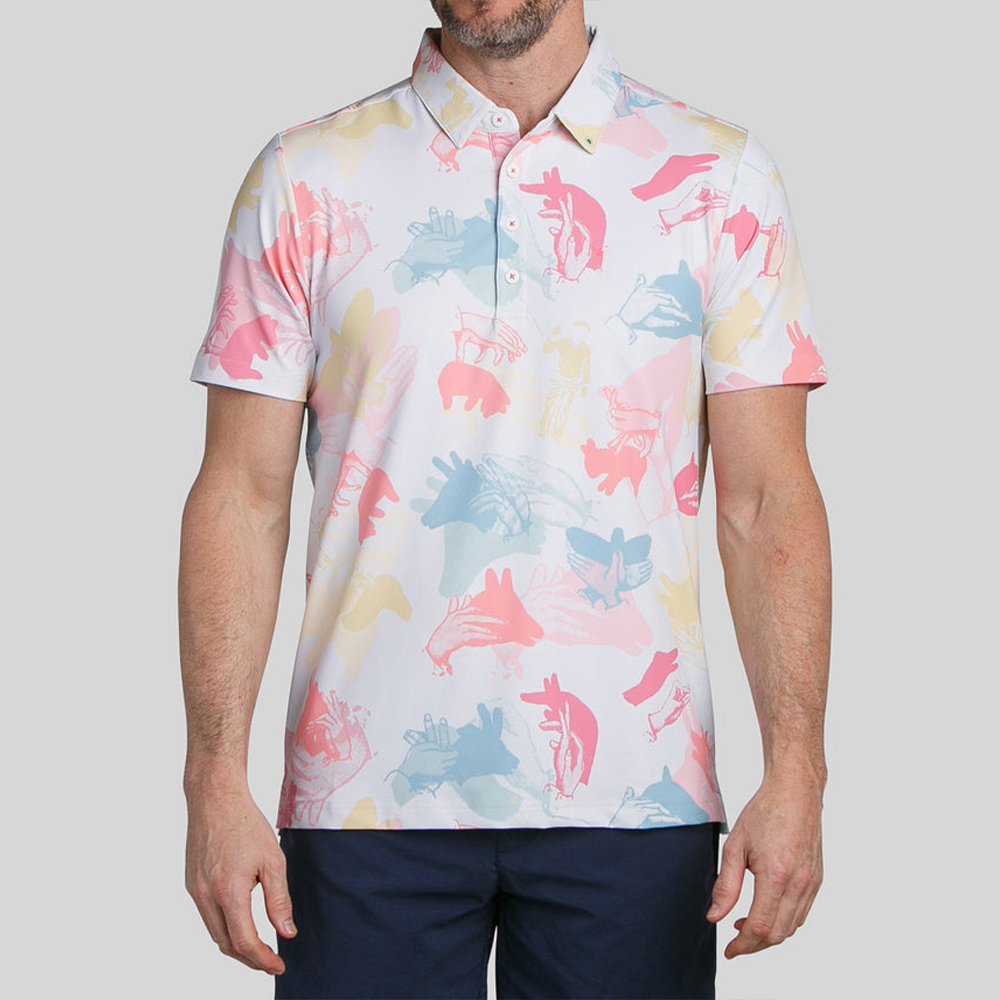 OEM Customized Logo for Polo Shirt High Quality 92% Polyester 8% Spandex Jersey Print Golf Clothes in US Sizes
