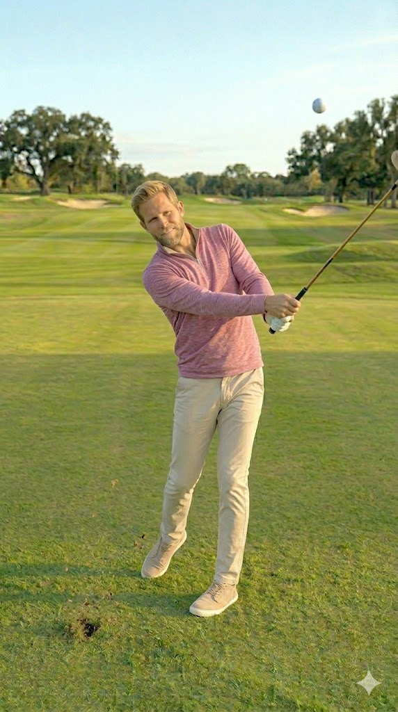 Dusty Rose Quarter-Zip Golf Pullover