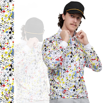 OEM All Over Print Custom logo Quick Dry Anti-wrinkle Sport Athletic Long Sleeve Polyester Quarter Zip Pullover Golf Sweatshirt