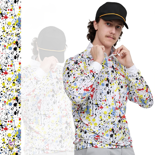 OEM All Over Print Custom logo Quick Dry Anti-wrinkle Sport Athletic Long Sleeve Polyester Quarter Zip Pullover Golf Sweatshirt