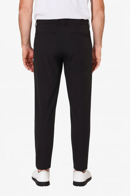Navy Blue Trousers with Contrast - Colored Waistband