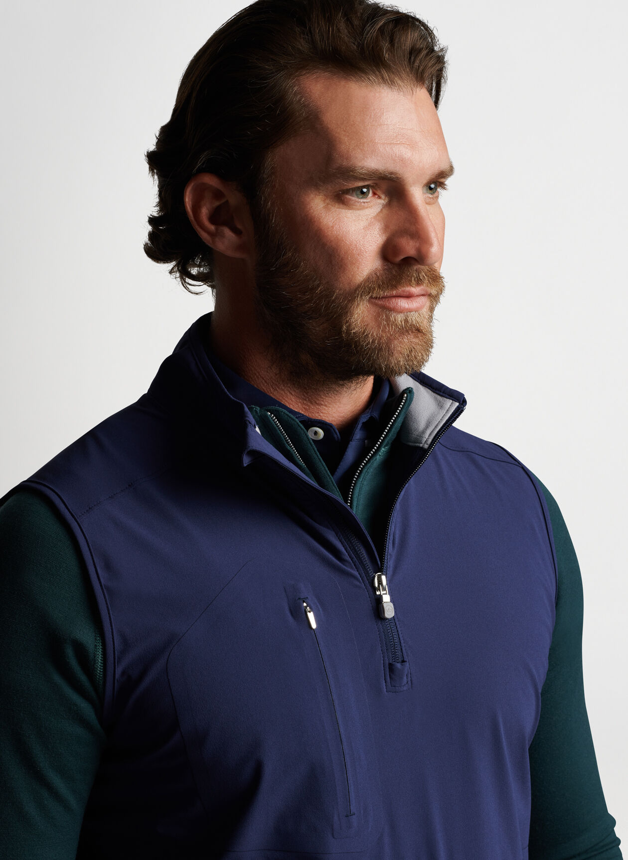 Custom logo 1/4 zip, half-zip, multi-functional golf caddy plus-size men's vests