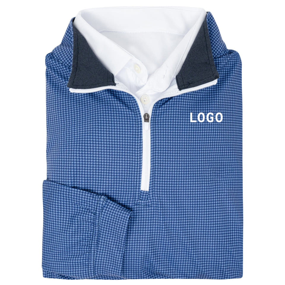 Custom Zip Sweatshirt With logo Luxury Quick Dry Anti-shrink Work Sport Athletic Polyester Quarter Zip Golf Pullover for Men
