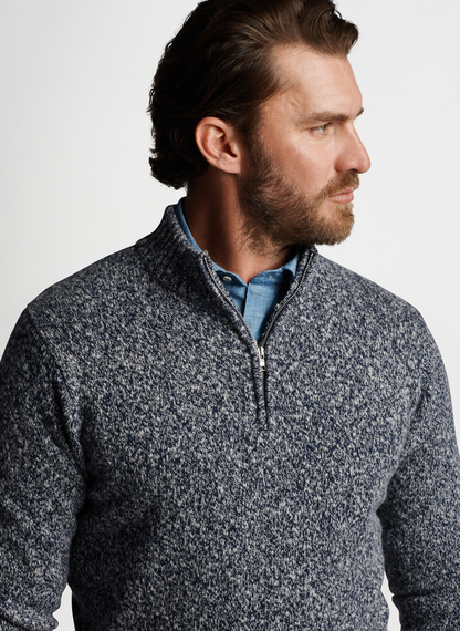 Custom Designer Knitted Polyester Cotton Quarter Fleece 1/4 Zip Plus Size Oversize Sweater for Men
