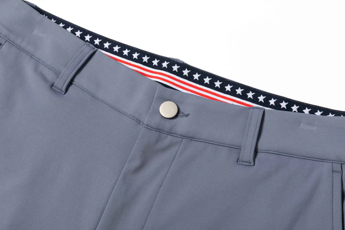 Light Gray - Blue Trousers with Contrast - Colored Waistband