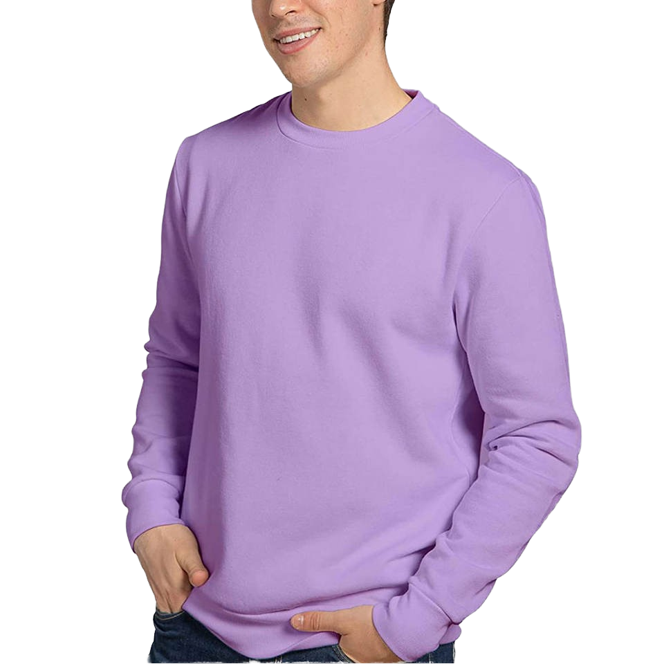 Polyester Slim Fit Long Sleeve Collar Winter Season Solid Neck Logo Print High Quality Custom Made Men's Sweatshirt