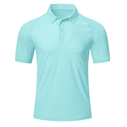 Custom Logo Quick Dry 87% Polyester 13% Elastane Quick Dry Short Sleeve Dry Fit Moisture Wicking Sports 3 Button Golf Polo Shirt