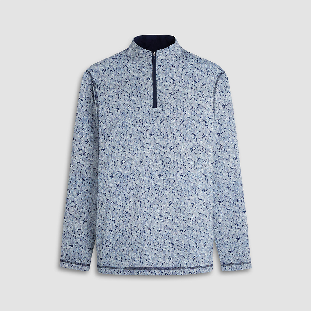 Custom logo Men's 4/1 Half Chest Zip-up Collar Jumper Full Print Golf Jumper Half Zip Sweater Plain