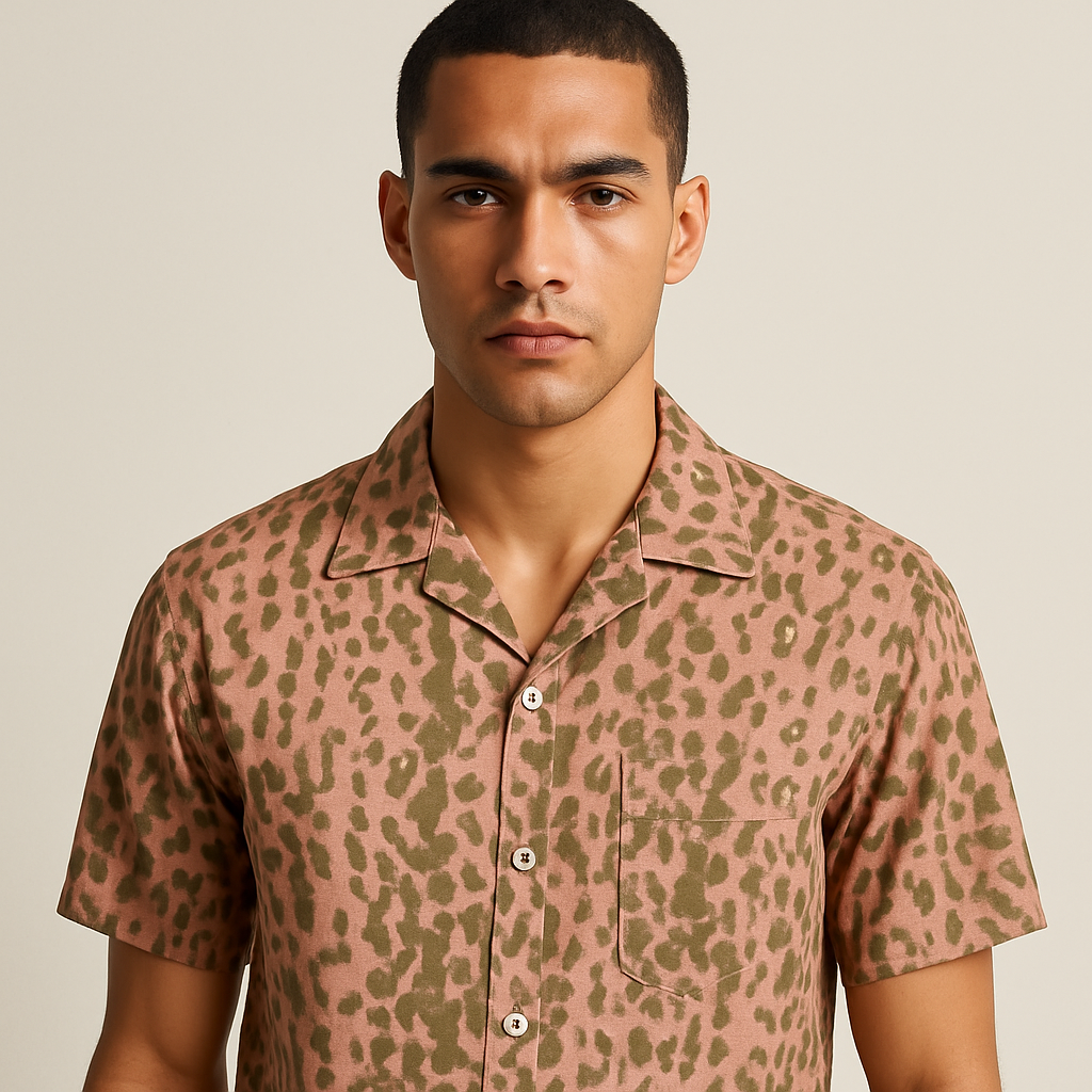 Custom Hawaiian Floral Pattern Short Sleeve Shirt Casual Loose Fit Viscose Rayon Quick Dry Digital Print Men Button Neck Tshirt