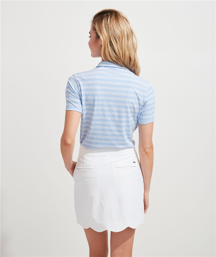 Women Performance Tennis Golf Shirt Polo Shirt Stripe Short Sleeve Sport Summer Jersey Customized Plain Dyed Custom Size