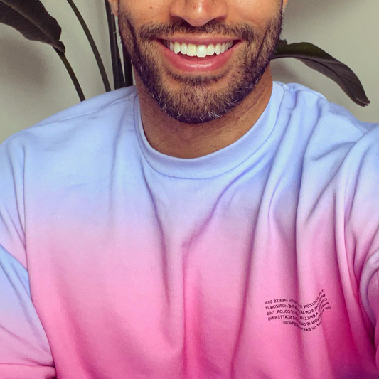 Custom Gradient Color Blue Pink Premium Wholesale Personalize Print Ombre Men T Shirts