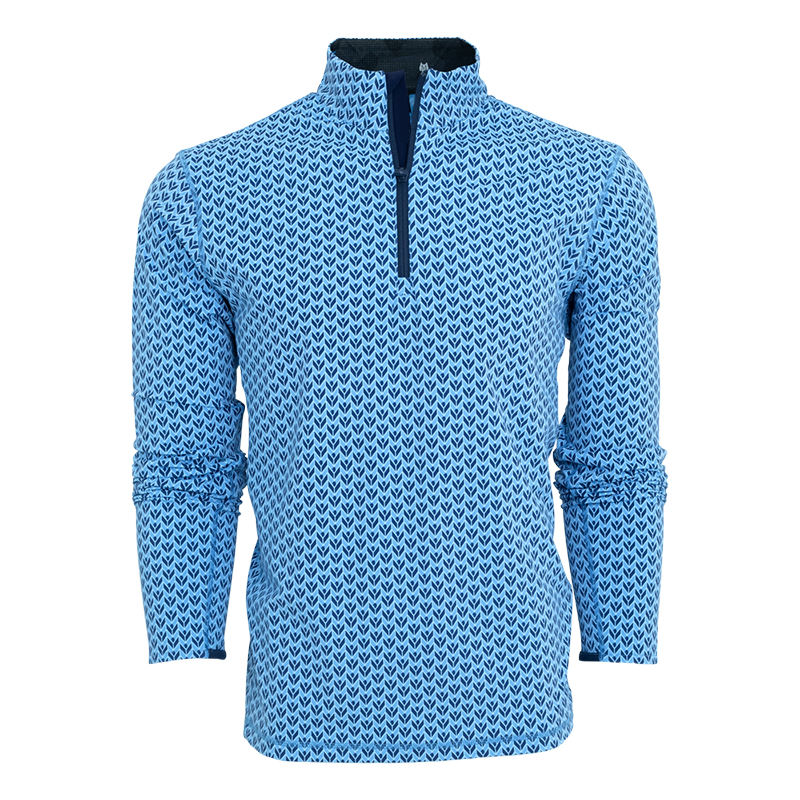 Custom All-Over Print Men's Sport Stand Collar Autumn Season Made Polyester Cotton 1/4 Zip Golf Pullover Sweatshirt