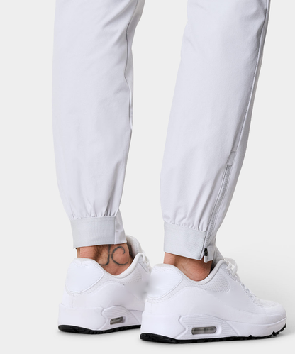 Luxury customized high-quality white four-way stretch jogging pants, elastic, quick-drying, lightweight casual twill golf pants