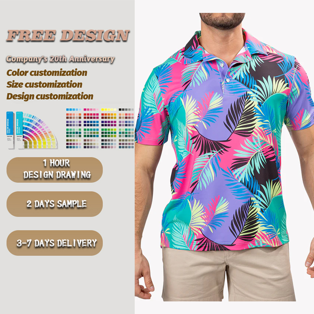Custom Logo Embroidered 4 Way Stretch Golf Shirts Men 94 Nylon 6 Spandex Polo Shirt