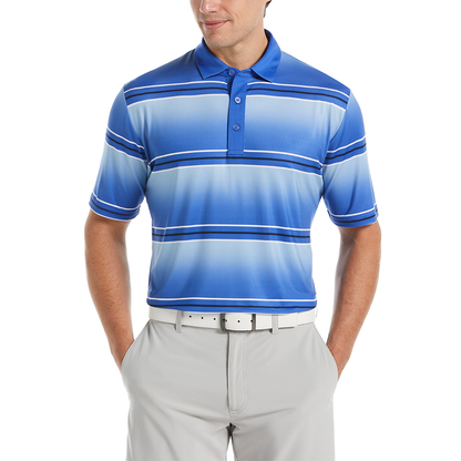 Custom Logo Pattern High Quality Performance Men Contrast Trim All Over Print 94 Polyester 6 Elastane Shirt Golf Polos
