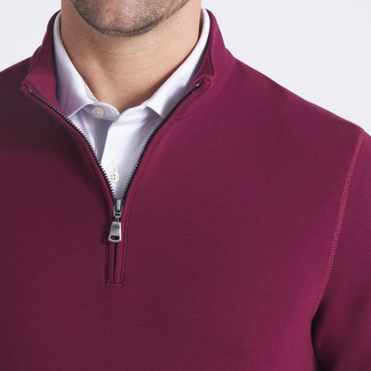 Custom Spandex Polyester Men Lightweight Ruby Shimmer 1/4 Zip Pullover Golf Athletic Quarter Zip Sweatshirt
