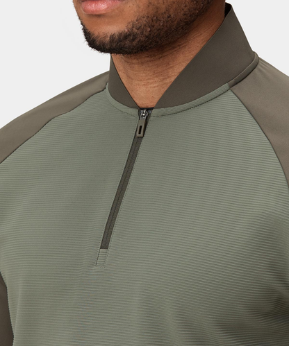 Wholesale Lightweight Men's 1/4 Quarter Zip Golf Pullover Polyester Sports Long Sleeve Knitted Quick Dry Plain Solid Color Print