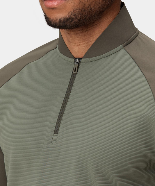 Wholesale Lightweight Men's 1/4 Quarter Zip Golf Pullover Polyester Sports Long Sleeve Knitted Quick Dry Plain Solid Color Print