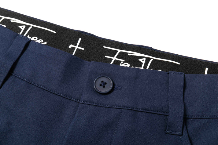 Men's Dark Blue Straight-Leg Trousers