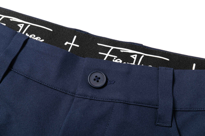 Men's Dark Blue Straight-Leg Trousers
