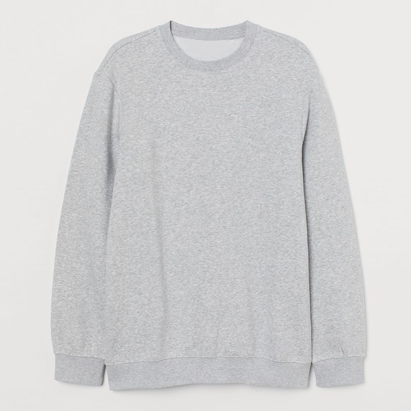 OEM Blank French Terry Crew Neck Pullover Solid Color Men's Jogging Jumper With Custom Logo