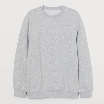 OEM Blank French Terry Crew Neck Pullover Solid Color Men's Jogging Jumper With Custom Logo