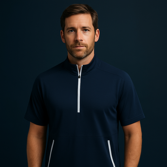 OEM Spandex Polyester Half Zip Pullover Men Customizable Golf Athletic Men Lightweight 1/2 Zip Sweatshirts