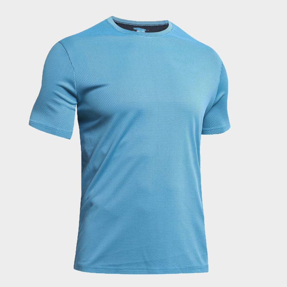 Custom Logo Breathable Quick Dry Blank Sport Dot Print O-Neck T Shirt for Men