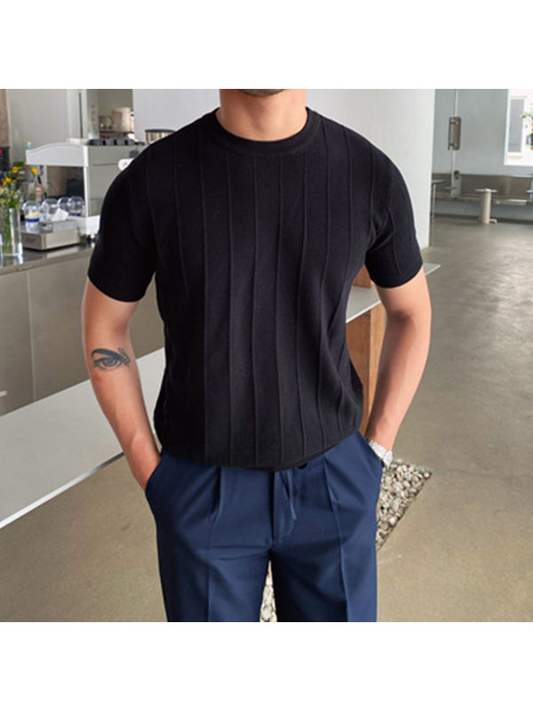 2025 Hot Sale Casual Easy Care Custom Manufacturer Classic Leisure Elastic Comfortable Men T Shirt