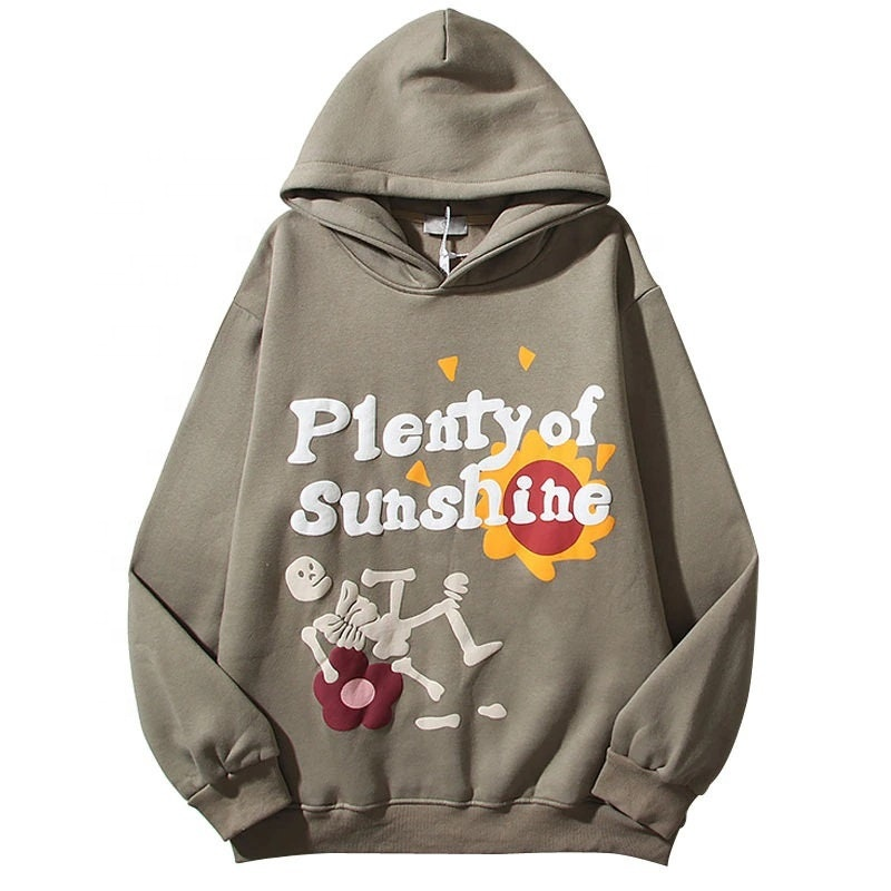 Custom logo Hip Hop 3d Foam Puff Print Oversized Hoodie Manufacturer Plus Size Men's Streetwear Unisex Pullover Hoodies