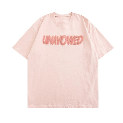 Custom Cotton Blank T Shirt Men Women Towel Embroidered Letters Short Sleeve Loose Embroidery Five Points Sleeve