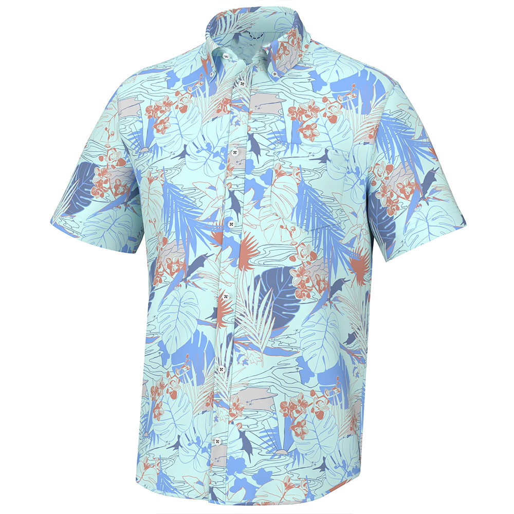 Design Casual Button Men's Shirt Luxury High Quality Stretch 100% Polyester Printed Men's Shirt