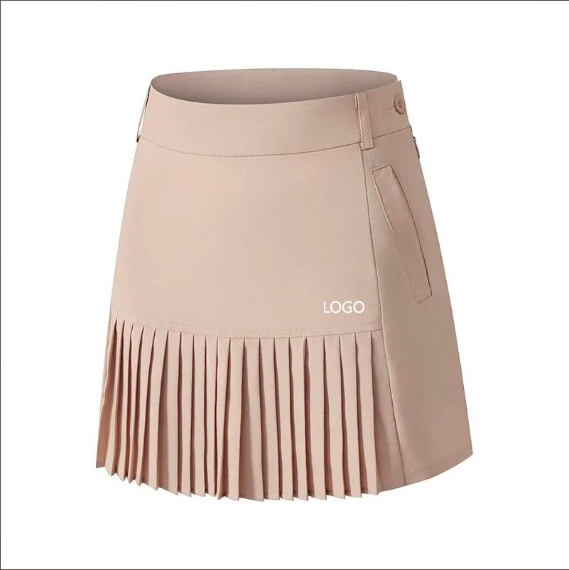 Custom-made skirt for women, breathable and quick-drying, suitable for golf, gymnastics, tennis, etc., with pleats