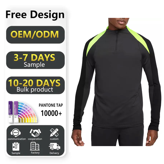 Custom High Quality Performance Patchwork Slim Fit Knit Jumper Mens Half Zip Streetwear Pullover Golf Soft Sweatshirt