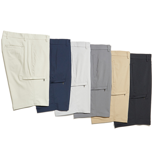 Suppliers customize men's golf high-performance fabric, 9-inch polyester breathable men's golf shorts for summer