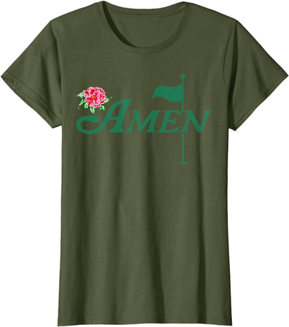 Custom Black O-Neck Design Amen Floral Print Manufacturing 100% Cotton Golf t Shirts for Men Cheap